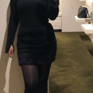 Black Fleece Mini Skirt